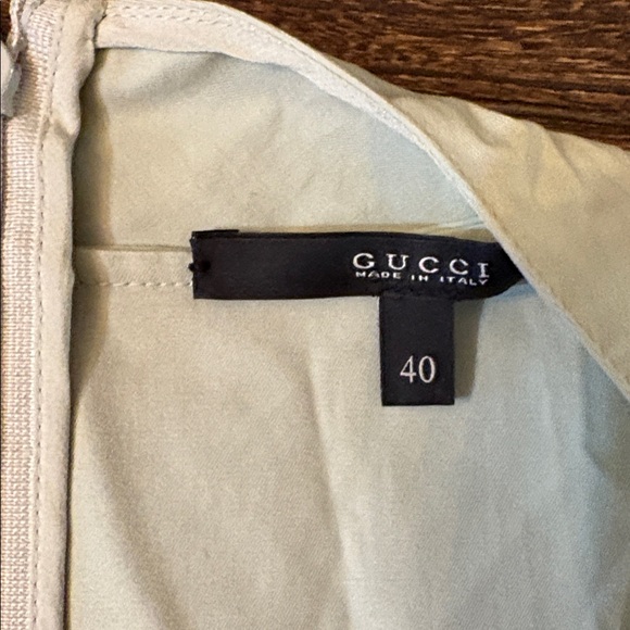 Gucci 2010 Faux Wrap Mini Dress Sage Green Bamboo Buckle IT 40 US 4/6 - Picture 3 of 9